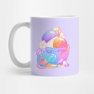 Kawaii Pastel Knitting Teacup Mug